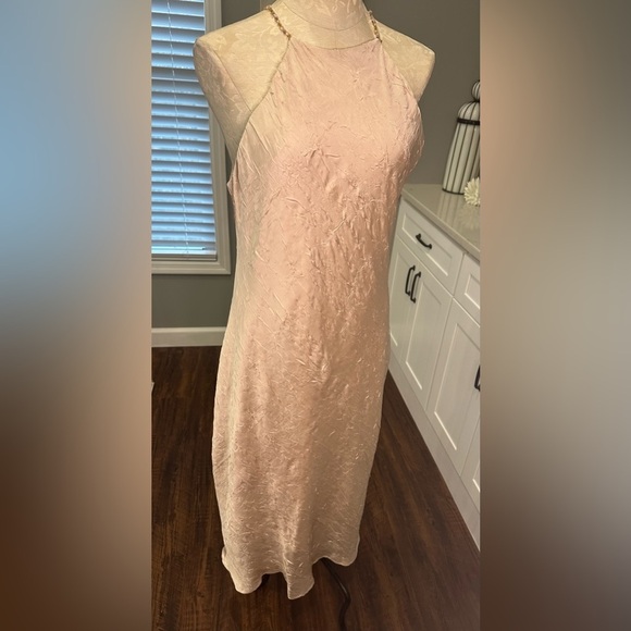 ZARA WRINKLE-LOOK BEADED MIDI DRESS SIZE L - Picture 8 of 10